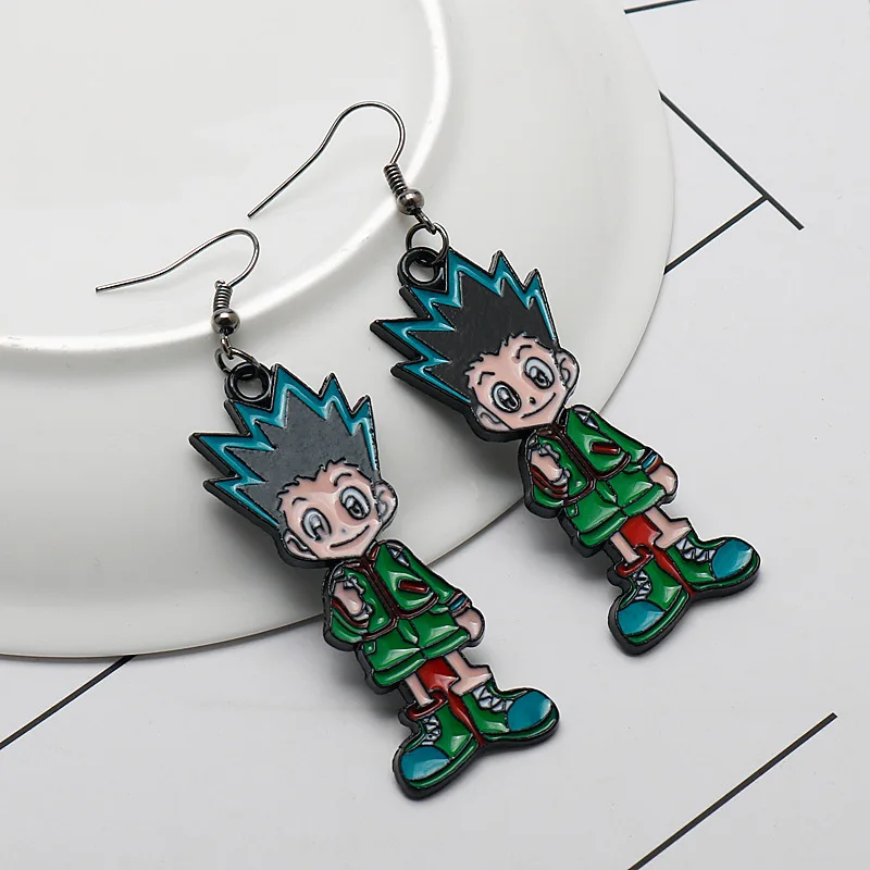 HUNTER&times;HUNTER cosplay pendant necklace keychain figure cartoon Q Gon Freecss earrings keyring props accessories fans gifts