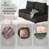 Furniture Sets Pieces with Fire Pit Table Patio Sectional Outdoor Furniture Sofa Chairs Set PE Rattan Wicker Couch Conversation 4