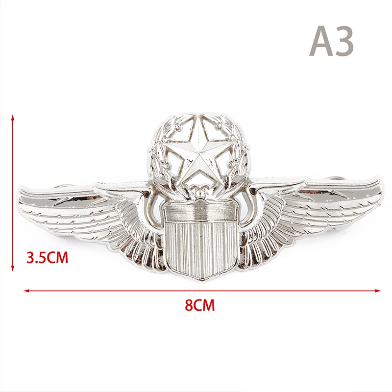 Uns Armee Flügel Militär kommando Meister Flieger Metall flügel Abzeichen wwii uns Befehl Pilot Abzeichen Pin Brosche – Detail 4