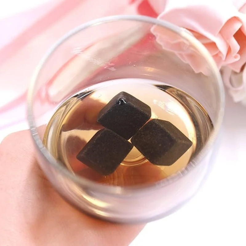 Natural Granite Whiskey Stones Sipping Ice Cube Whisky Stone Wine Rocks Cooler Wedding Gift Favor Christmas Bar Accessories