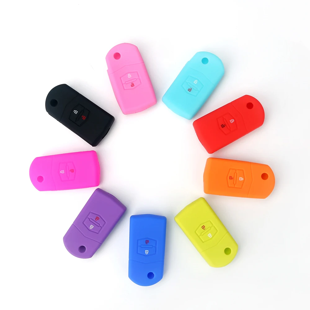 Silicone Key Case Cover Car Holder 2 Buttons Flip Parts For Mazda 3 2 6 2003 2004 2005 2006 2007 2008 2009 2010 2011 2012 2013 key case key case cover car key shell remote control case cover flip key fob shell