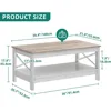 Table 2-Tier Wood Center Table with Storage Shelf for Living Room, Gray, 39.7" 6