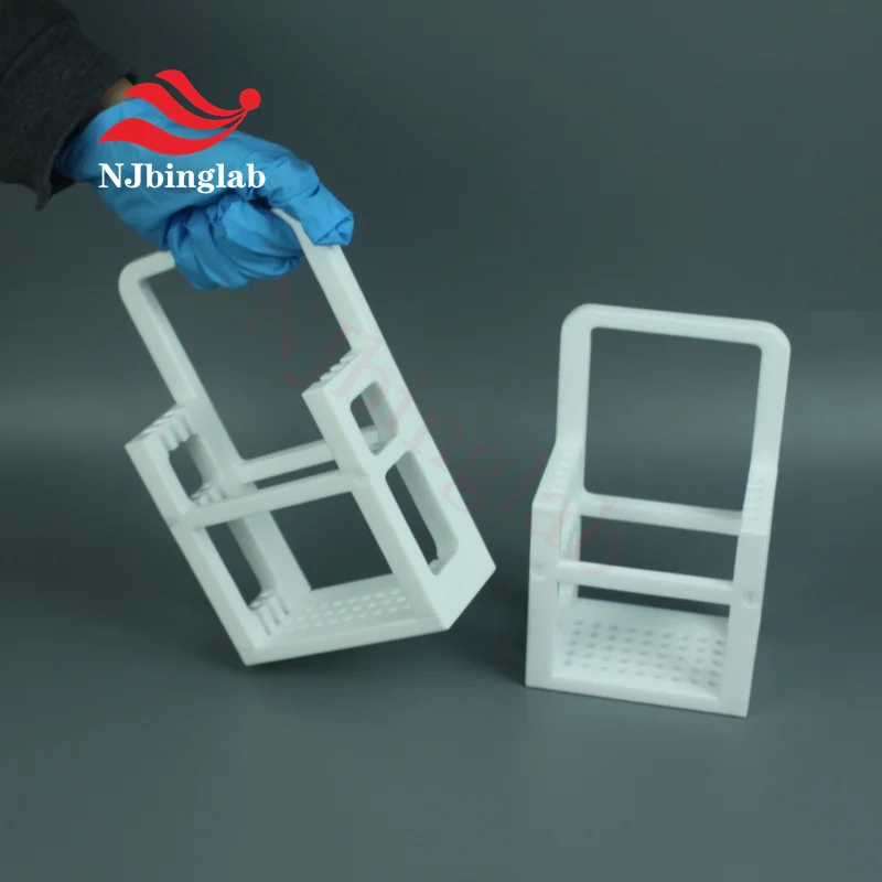 NJbinglab PTFE 5-inch Photolithography Mask Cleaning Basket for Wafer Process Semiconductor Manufacturing