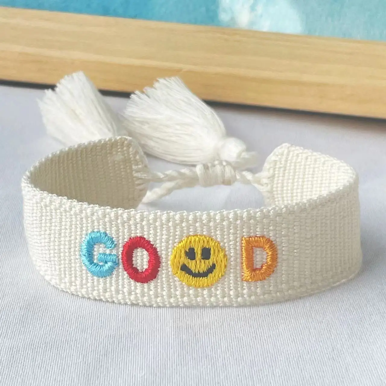 GOOD VIBES | Позитивные вибрирующие плетеные браслеты, регулируемые штабелируемые украшения