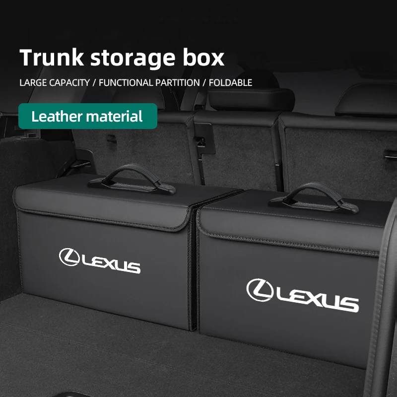 Car Trunk Organizer Box Leather Folding Storage Bag For Lexus GS IS LS500h ES260 ES300h RX350h NX260 UX260 LM LC RZ450e TX RC CT