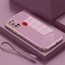 Premium Luxury Square Plating Shockproof Phone Case for Samsung Galaxy M Series (Gs6D purple)