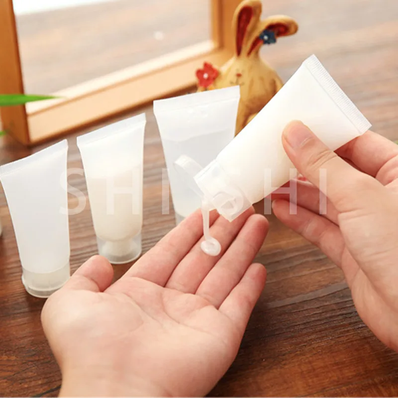 빈 플라스틱 스퀴즈 튜브, 반투명 화장품 용기, 리필 플라스틱 여행 병, 15ml, 20ml, 30ml, 50ml, 100ml, 10 개