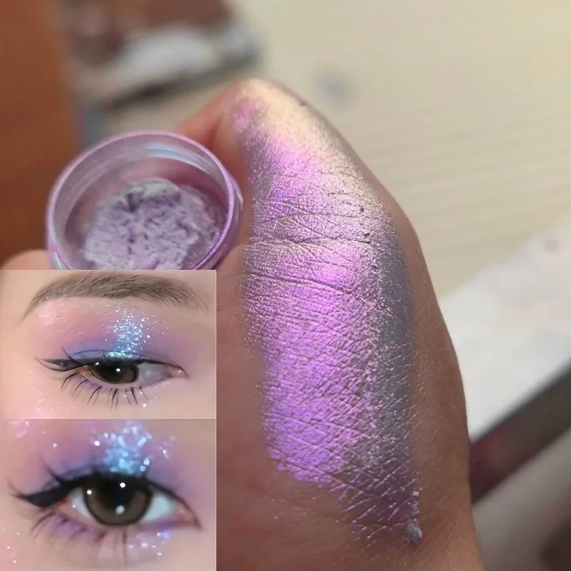 Pearlescent Chameleon Shimmer Eyeshadow Powder High-Pigmented Mashed Potato Texture Glitter Metallic Long Lasting Eye Make Up 3