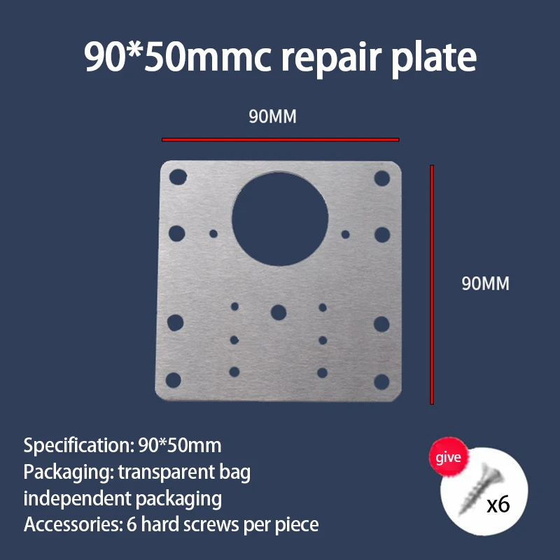 Description Picture 2 of item50PCS Cabinet Hinge Repair Plate Kit Kitchen Cupboard Door Hinge Mounting Plate With Holes Flat Fixing Brace Brackets Household