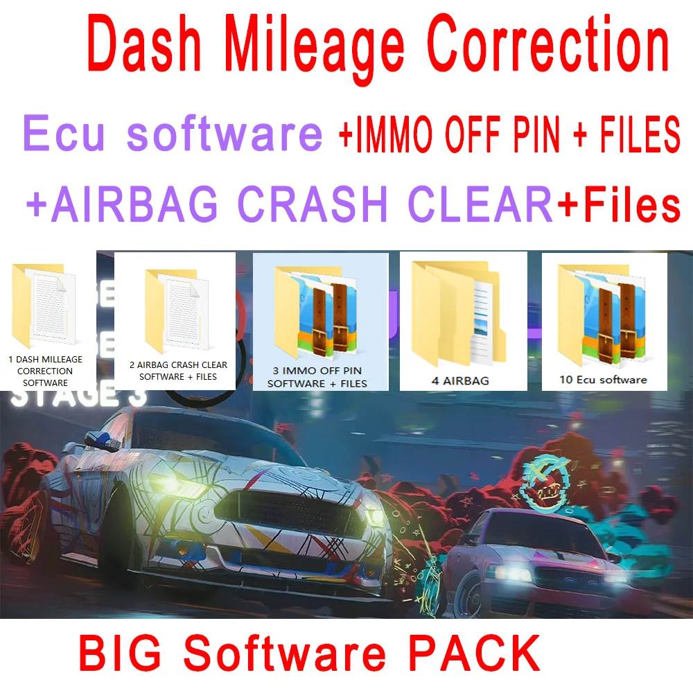 Immo Off Pin Software + Airbag Crash Clear + Dash Milleage Correzione Aetool + Airbag Dump Collection Pacchetto Ecu Scanxl