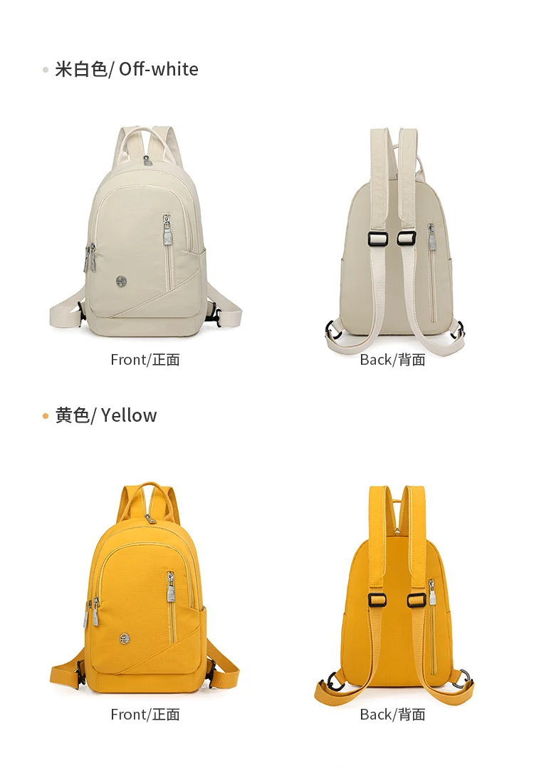 Sechsfarbiger Nylon-Mini-Rucksack, Kleiner Rucksack mit mehreren Fächern für den täglichen Gebrauch, Modischer Damen-Freizeitrucksack – Detail 11