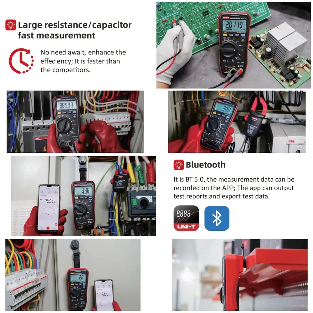 UNI-T Professional Digital Multimeters UT117C AC/DC Voltmeter Ammeter Electrician Tester True RMS Ohm Frequency Meter Bluetooth