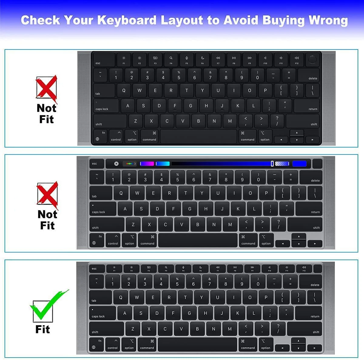 Ultra Thin Silicone Keyboard Protector for 13-inch MacBook Air with Touch ID