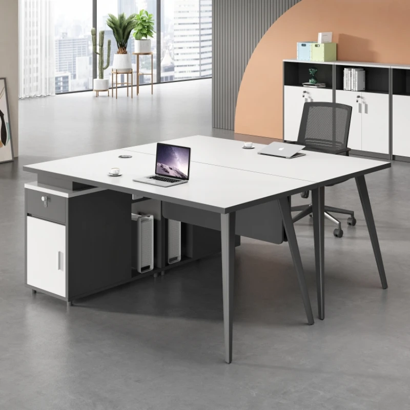 Office Single Work Desk Staff Accessories Write Standing Computer Desk Drawers Modern Scrivania Angolare Work Furniture HD50WD