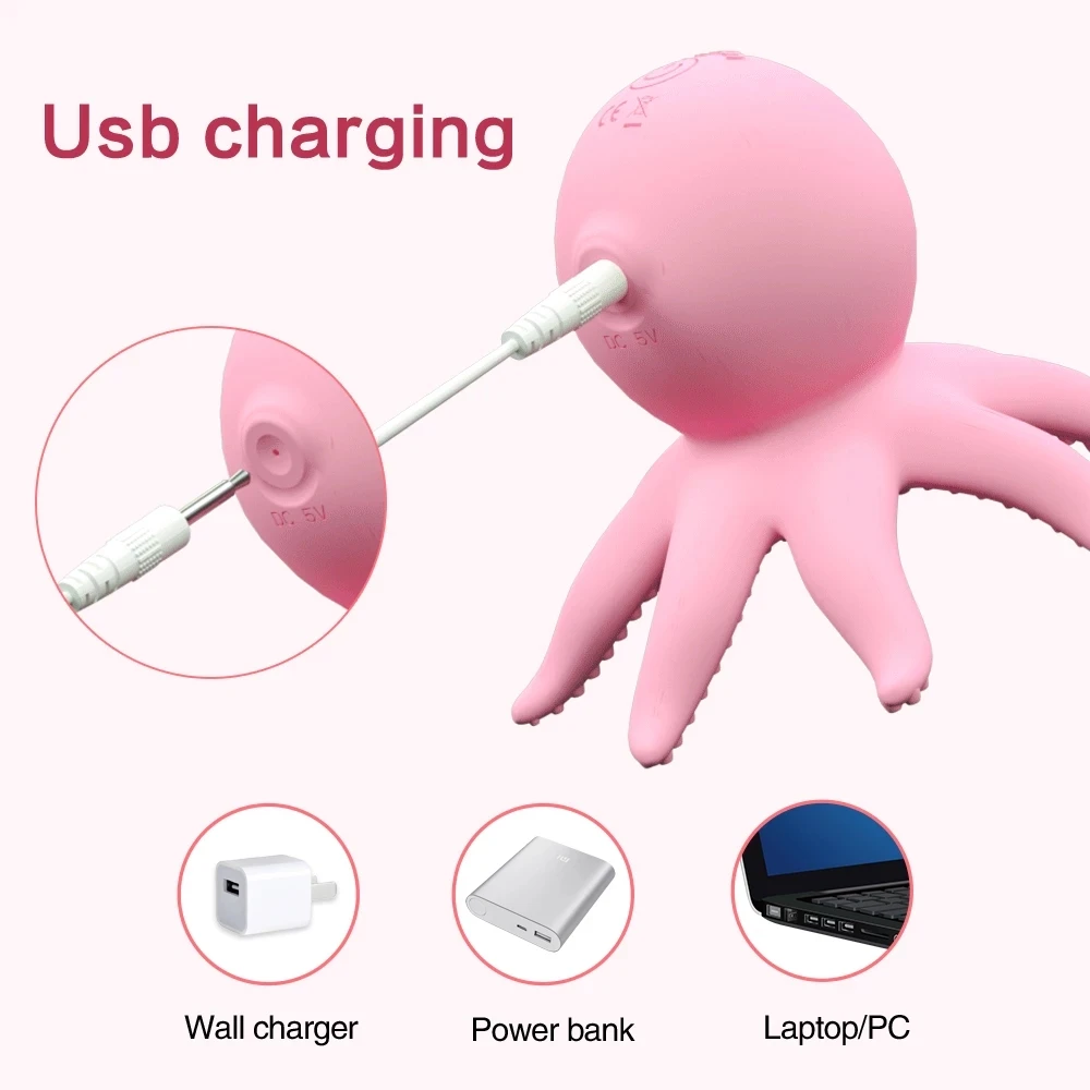 Vibromasseur poulpe pour stimuler les vibrations, masseur de sein rotatif, jouets sexuels pour femmes et hommes, grattage de mamelon monstre pour femme_voghion.com