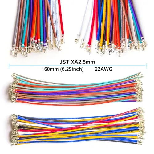 XA 2.5 Female Connectors and 22AWG Cables JST-XA 2.5mm Pitch Connector Kit XA-2.54 2/3/4/5/6/7/8/9/10Pin Housing (YO-XA2.54) female connectors kit