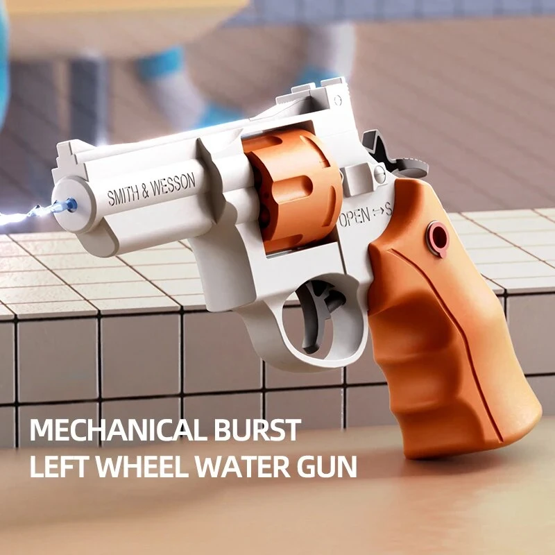 1Pcs Summer Water Gun Toy Mechanical Continuous Revolver Water Gun Toys Boys Girls Outdoor Beach Water Toys Kids Holiday Gifts 2