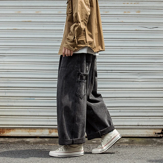 Jean Baggy Y2K Hip Hop Pour Homme, Coupe Ample, Style Années 90, Vintage, Coupe Baggy Fit, Jeans Skate, Skate, Skate, Skate, Skate, Skate, Skate, Skate, A Gris, S