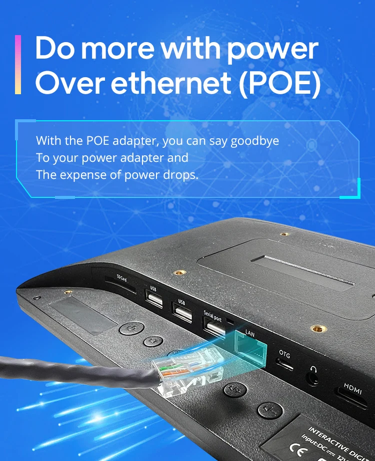 wall mounted inch android poe tablet touch screen display