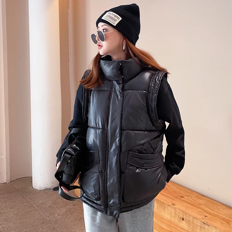 Down Cotton Vest Women Autumn/winter 2024 New Style Padded Jacket Outer Vest Padded Jacket Korean Waistcoat Padded Jacket