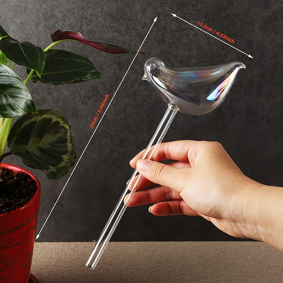 1pc, Bird Glass Watering Device, Automatic Drip Water Plant Potted Watering Device, Creative Lazy Artifact, Drip Water