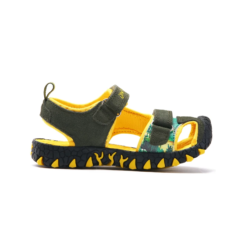 EXDINO Children\'s Sandals T-REX Kids Summer Beach Shoes Leather Closed Toe  Dinosaur 2023 New Boys Girls Outdoor Casual Sandals