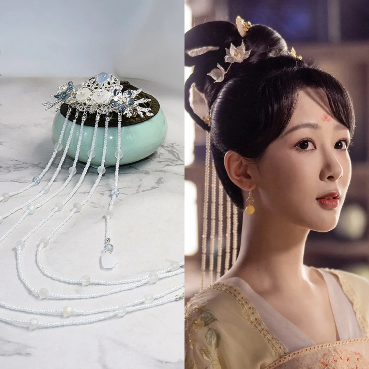 

Chang Xiang Si Yang Zi Xiao Yao Tassel Back Headdress Antique Han Style Clothes Hairpin Super Fairy Accessory Han Style Gift