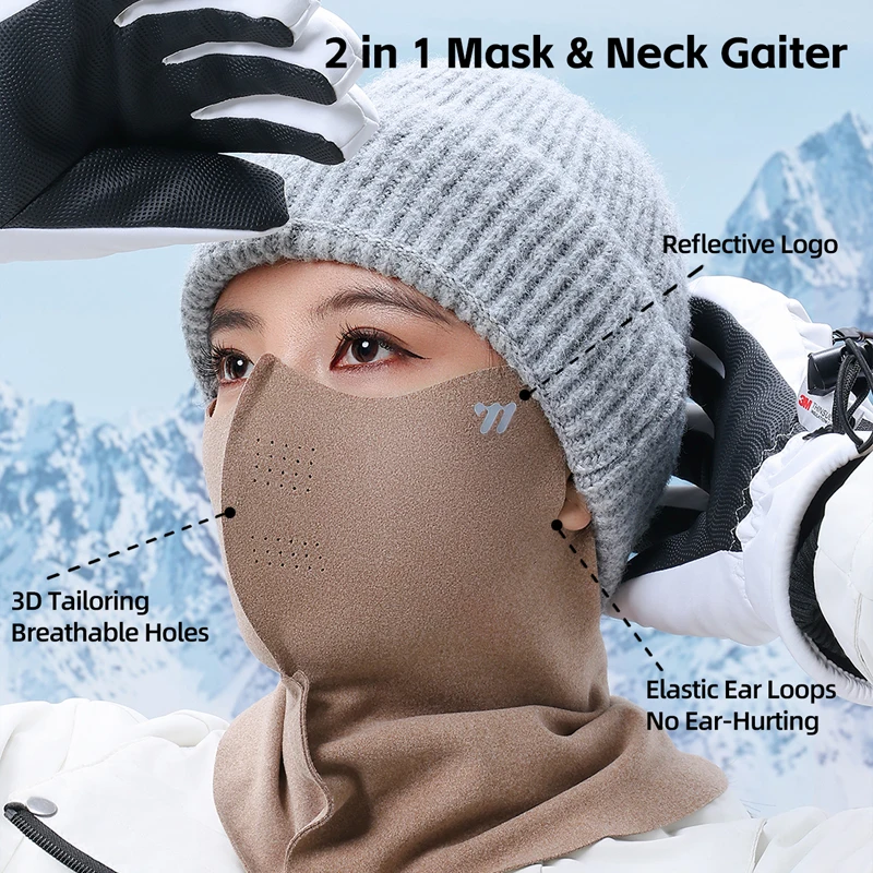 WEST BIKING Autumn&winter 2-in-1 Face Mask Men Women Windproof Heat-Retaining Neck Protection Scarf Sports Cycling Skiing Mask