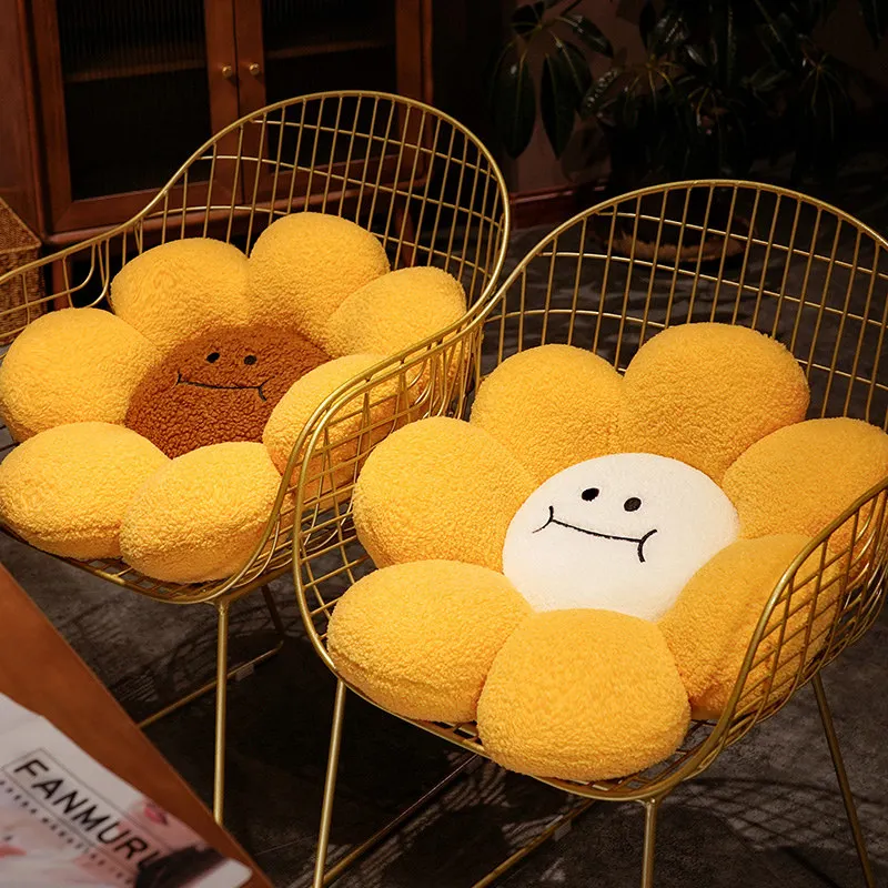 Nice Cute Soft Sunflower Shape Sleeping Pillow Stuffed Plush Daisy Flower Chair Cushion Plant Office Decor Floor Mat Sofa Toy a set 6pcs pebble stone rock shape pillow case cushion covers without stuffing