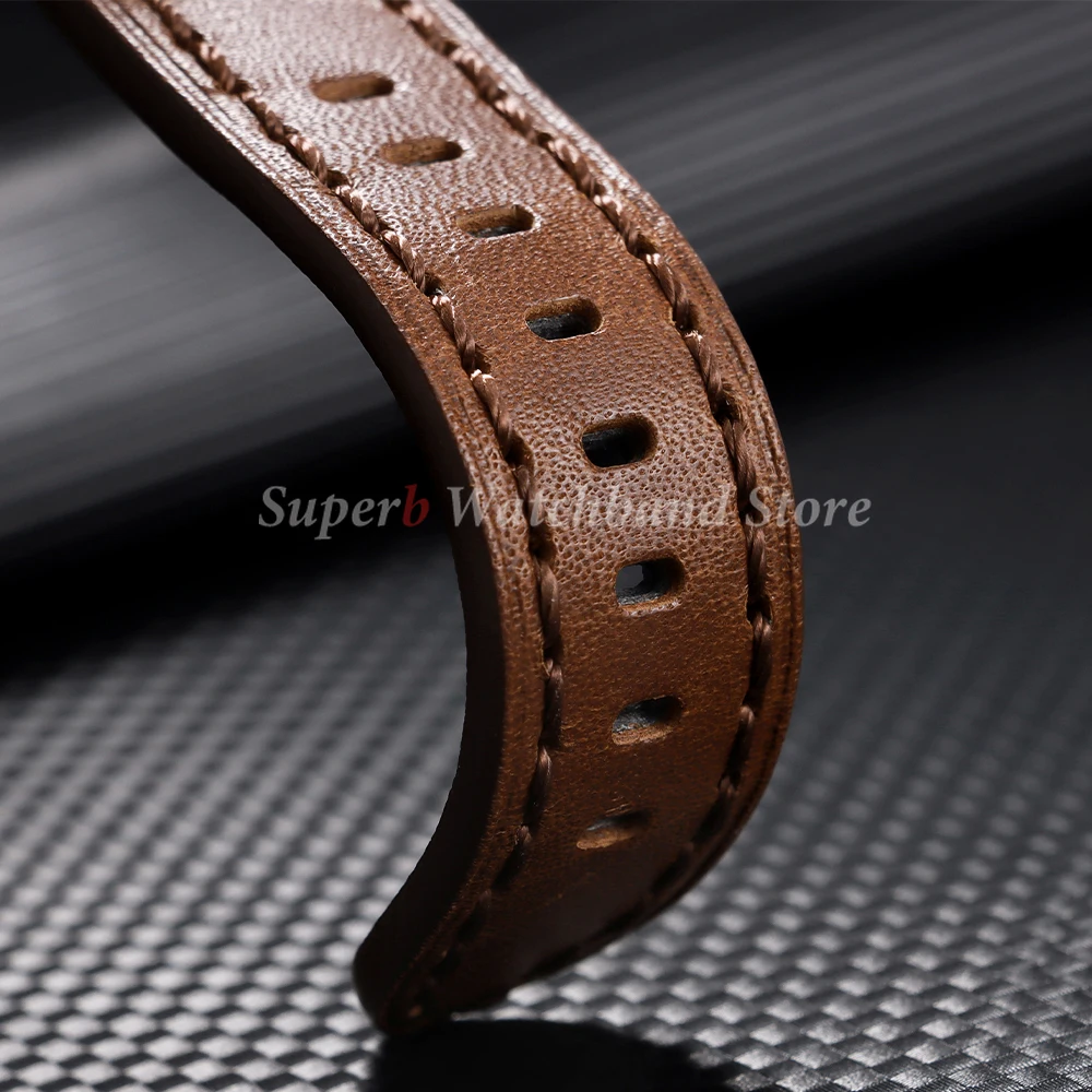 Premium Vintage Brown Cowhide Leather Watch Strap - Unisex Wrist Band