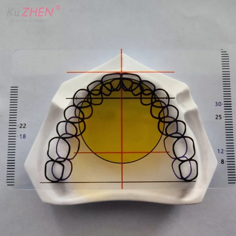 1개 치과 실험실 틀니 도면 및 정렬 치과 자 T자형 검사 대칭 측정 다기능 치과 도구