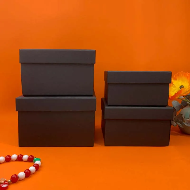 Quadratische Geschenkboxen mit verschiedenen Größen, 4 Stück, mehrere Farboptionen, Geburtstagsgeschenk, Nesting, langlebig, wiederverwendbar, schwarze Geschenkboxen – Detail 2