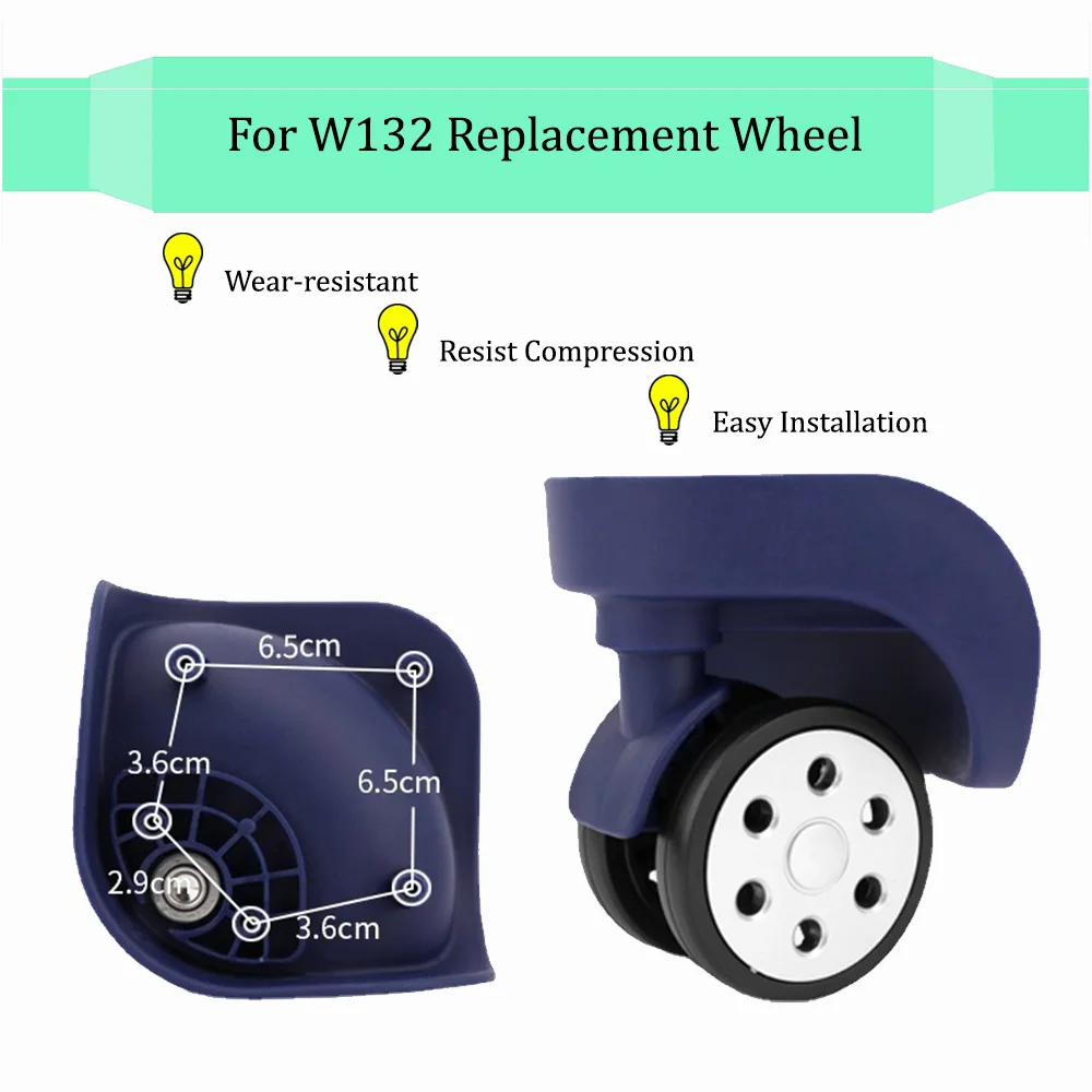 For W132 Trolley Case Wheel Easily Handled Luggage Pulley Sliding Casters Slient Wear-resistant Repair