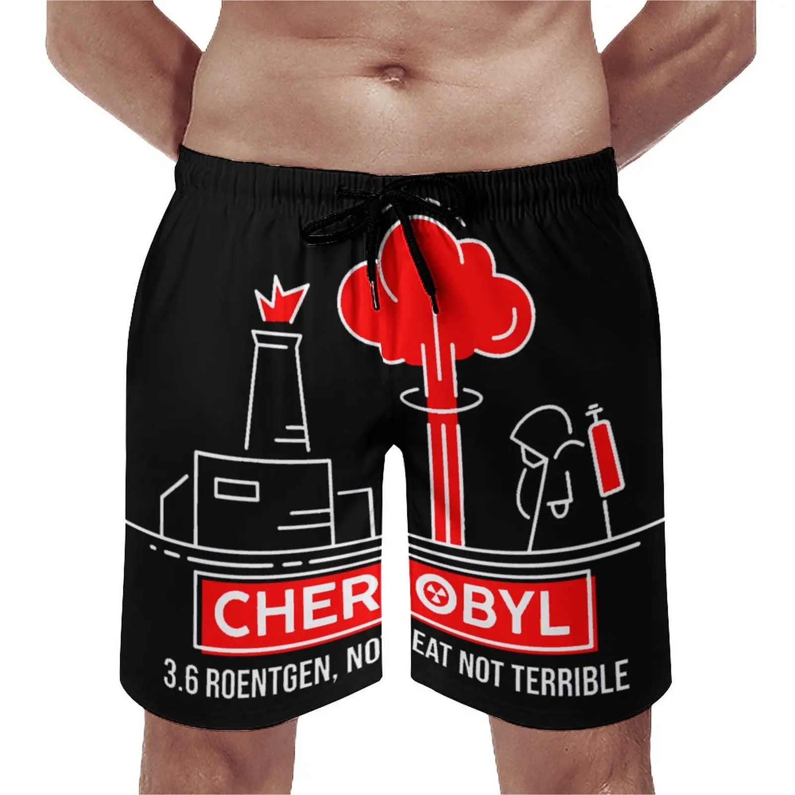 Anime Casual Beach Pants 3.6 Roentgen  Not Great Not Terrible Chernobyl Loose Elastic Causal Novelty Hawaii Pants Casual Adjusta 4