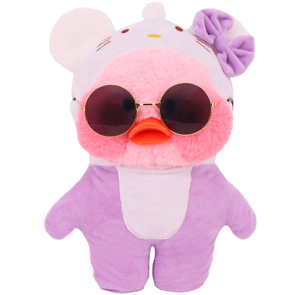 Cute Purple Collection Kawaii Duck Figure Umbrella Skirt Uniform Hairband Glasses Gift 30Cm Lalafanfan Plush Doll Accessories plush toy accessories
