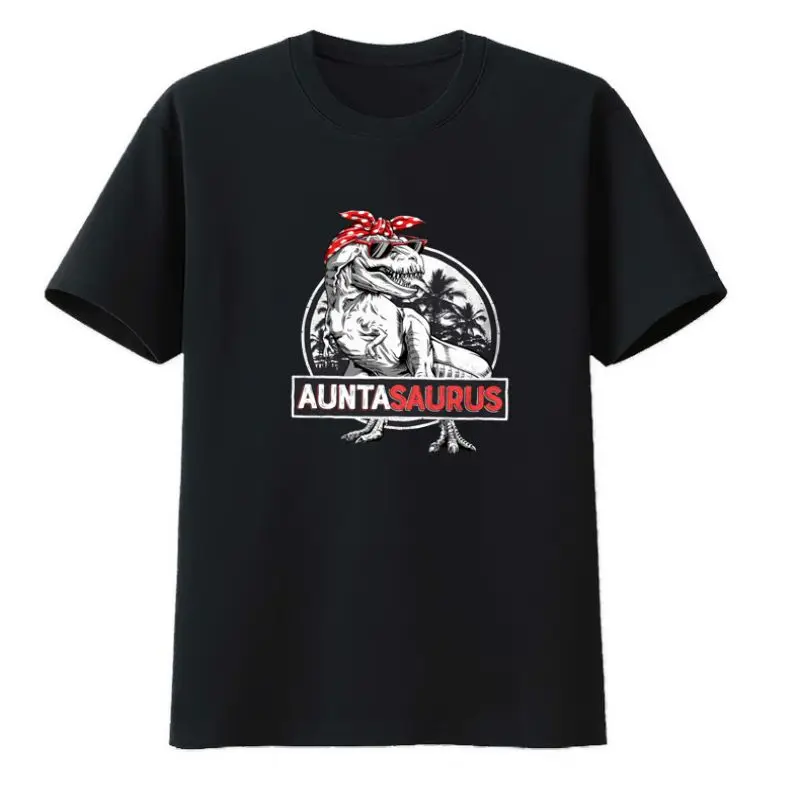 

Auntasaurus Dinosaur T Rex Cotton T-shirts Cartoon Fashion Dinosaur Style Camisa Printed T-shirt Top Y2k Tops Comfortable Casual