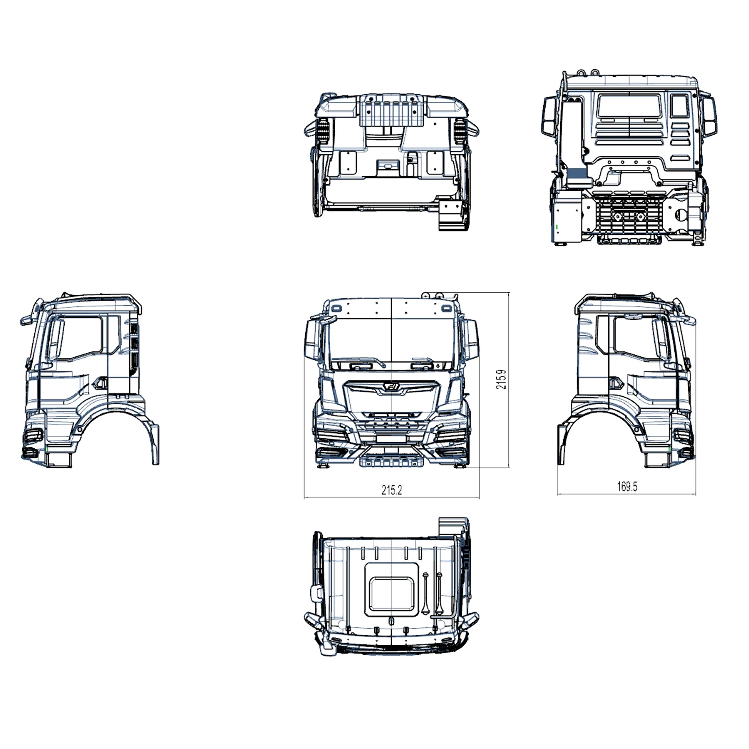１/１４　キャビン Aluminum Alloy Euro6 MAN Cabin Sheel for 1/14 Tamiya Rc