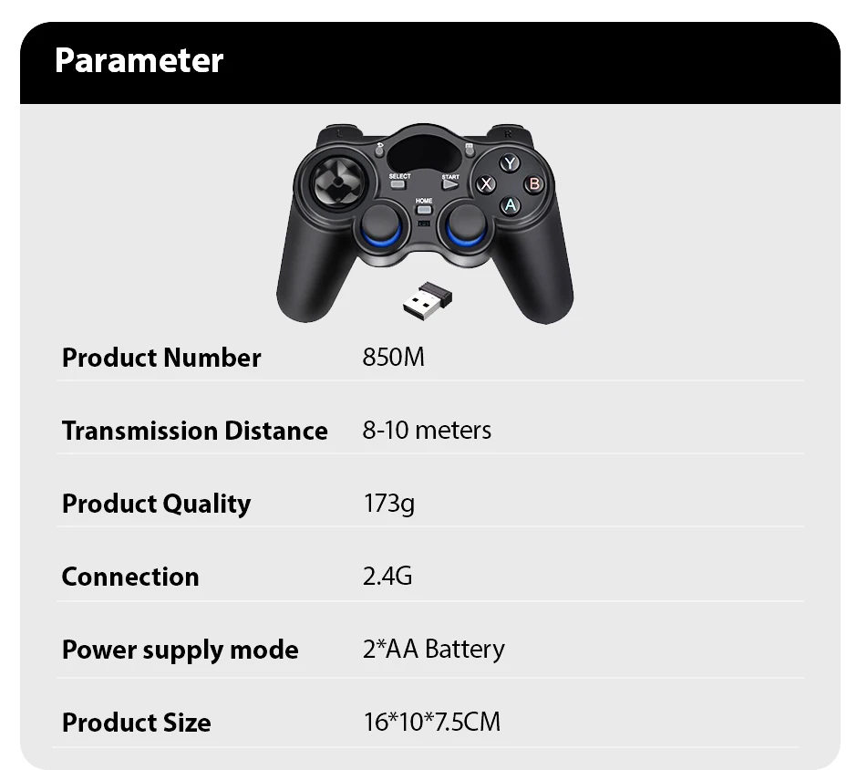 Manette de jeu sans fil 2,4 GHz avec adaptateur OTG pour smartphone, tablette, PC ou Smart TV Android P3_voghion.com