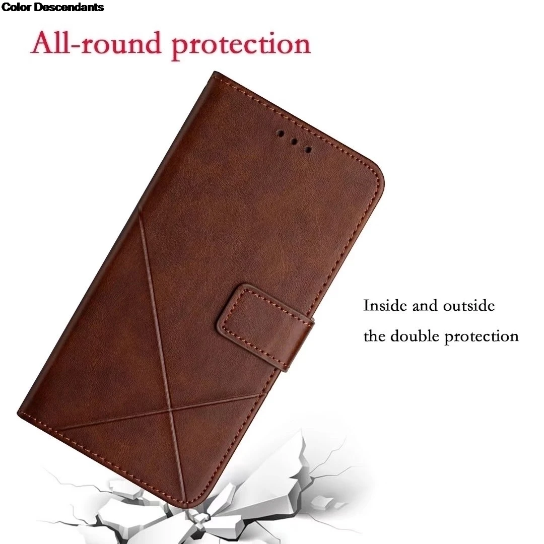 Leather Wallet Flip Phone Case with Card Slot and Book Cover Design
