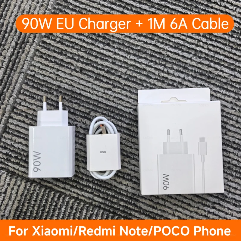 90W Turbo Fast Wall Charger with USB to Type C Quick Charging Cable