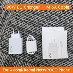 90W Turbo Fast Wall Charger with USB to Type C Quick Charging Cable - 90W EU Charger Set