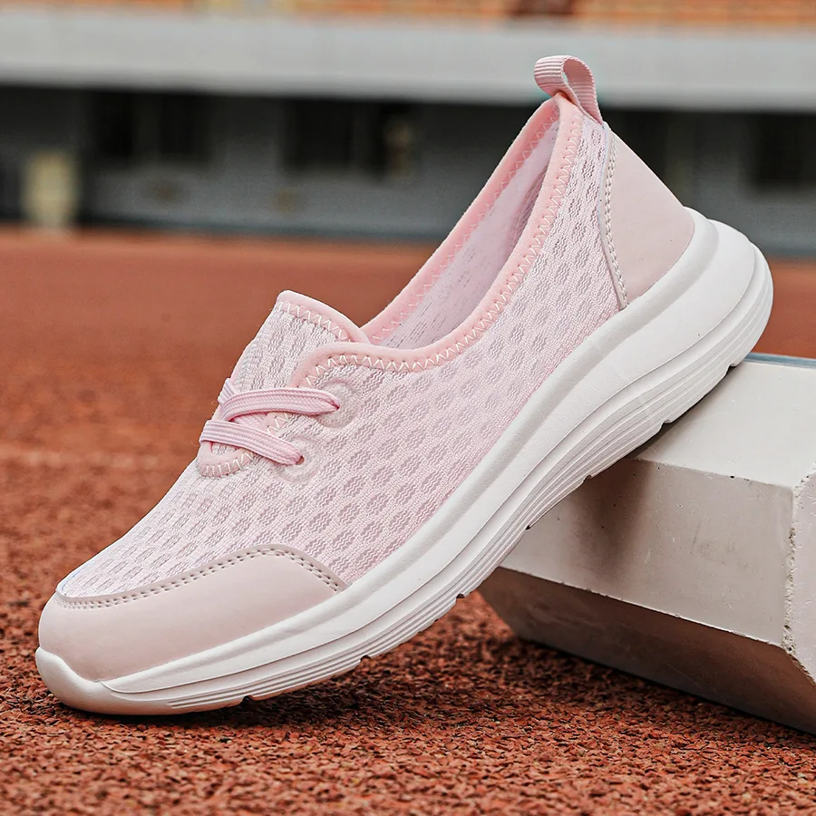 Shoes Woman 2024 Trend Summer Casual Mesh Light Soft Lazy Silp On Breathable Women Sneakers Flats Platform Sport Ladies Trainers