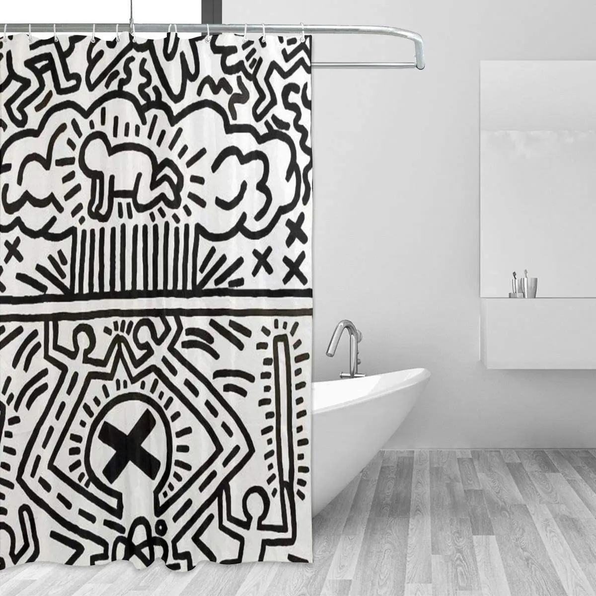 

Водонепроницаемая шторка для душа с рисунком Haring Pop Art для ванной комнаты