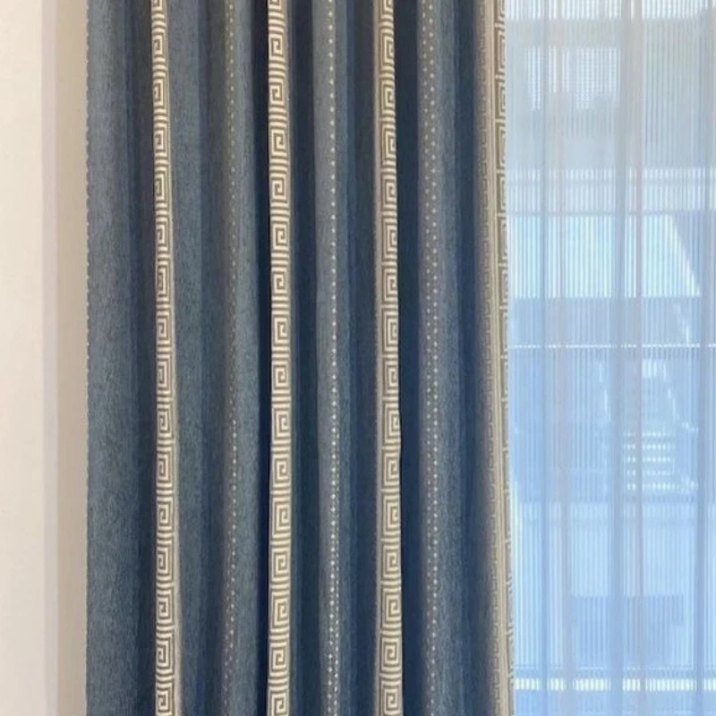 

Thickened Curtains for Living Dining Bedroom New Chinese-style Chenille High-grade Curtain Blackout Children's Room