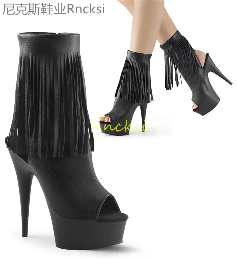 

Ботинки мартинсы женские короткие с кисточками, 15 см