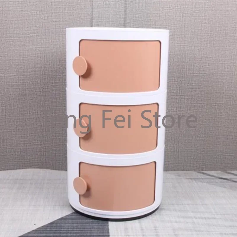 Nordic Bedside Table Nightstands Plastic Creative Coffee Tables Cabinet Modern Mobile Circular Mesa De Cabeceira Furniture