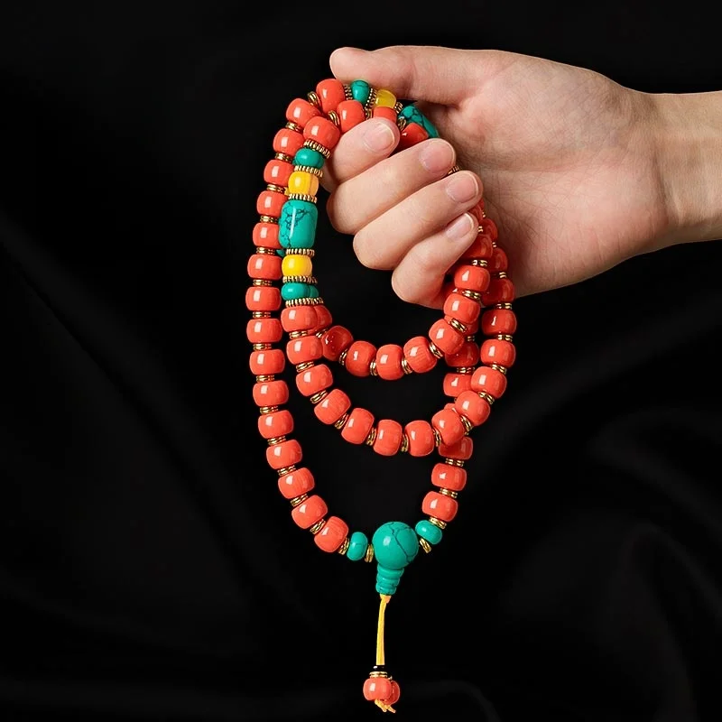 Bangjimedo Tibetan Buddha beads bracelet female Tibetan jewelry necklace pendant 108 rosary beads repair long Bracelet