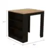 Tanna Kitchen Counter Dining Table ,Two Legs, Three Side Shelves Black / Pine 2