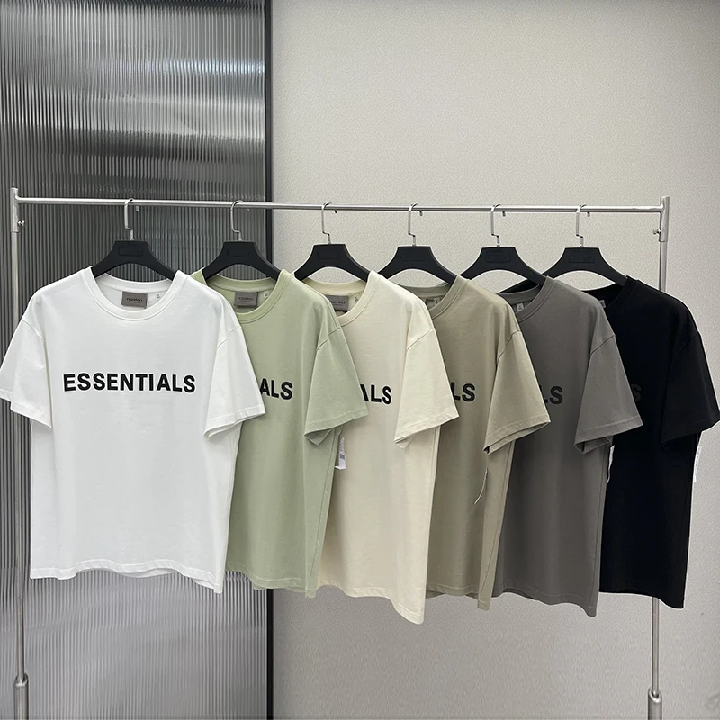 

Summer Oversized Fashion Essentials T-shirt Rubber Letter logo Cotton Loose Tees Hip hop Unisex High Quality Sports T-Shirts
