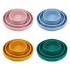 Outdoor Nordic Style 15cm Silicone Round Dinner Plate Food Grade Set Microwave Oven Heatable Baking Plate Pet Feeding Bowl 5